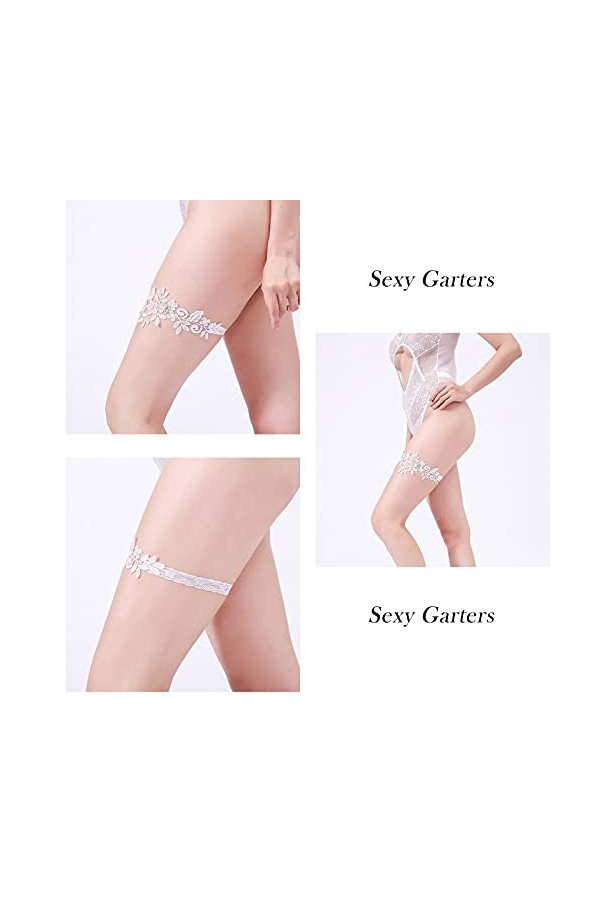 Sttiafay dentelle mariage porte-jarretelles pour mariée femmes Sexy dentelle florale extensible jarretelles jambe anneau ense