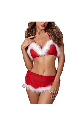 Générique Nuisette Dentelle Femme Tenu Sexy Coquin Sexy Ouverte Vetements de Nuit Lingerie Licou en Dentelle Sexy et Strings 