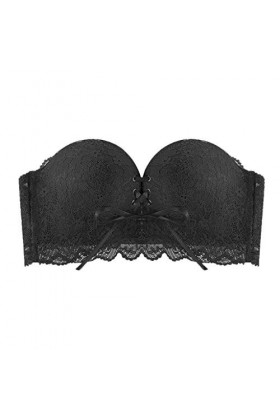 - Soutien-gorge sexy en dentelle - Soutien-gorge push-up - Grande taille - Maintien fort, Noir , 90A