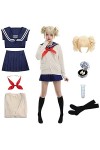 Himiko Toga Costume de Toga Cosplay Tenue Chaussures en Cuir Uniforme Scolaire Sailor JK Robe Anime Costumes Ensemble Complet