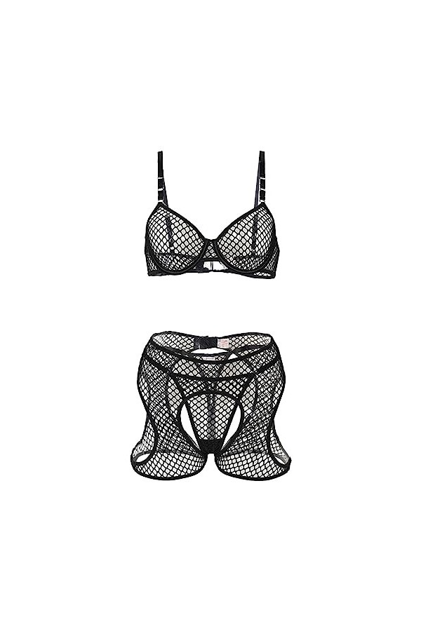 Lingerie Sexy Femme Coquine Hot Ouverte Lingerie Erothique Sexy DentelleEnsemble de Soutien-Gorge Sexy pour Femmes avec Maill