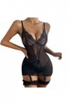 Robe sexy pour femme - Lingerie de jeu de rôle - Costume sexy pour femme - Rouge - Ensemble de sous-vêtements sexy pour femme