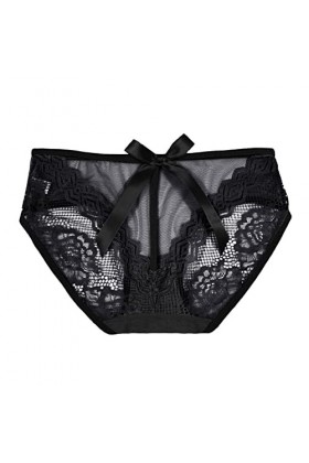 HELLORSOON String Dentelle Femme,Sexy Dentelle Transparence Subtile Échancré Culotte en Dentelle Culotte Coton