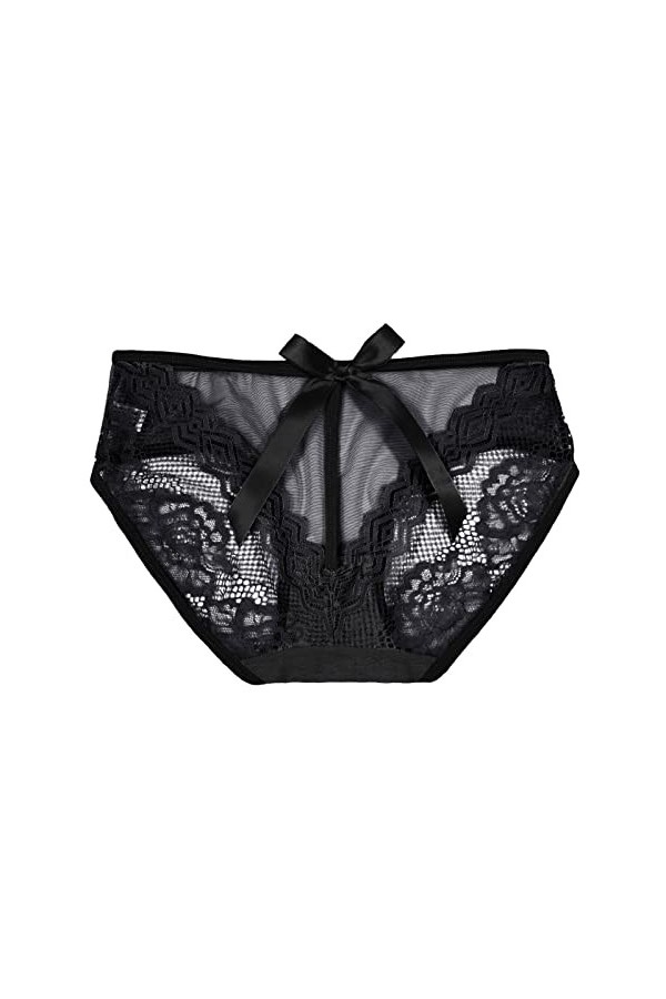 HELLORSOON String Dentelle Femme,Sexy Dentelle Transparence Subtile Échancré Culotte en Dentelle Culotte Coton