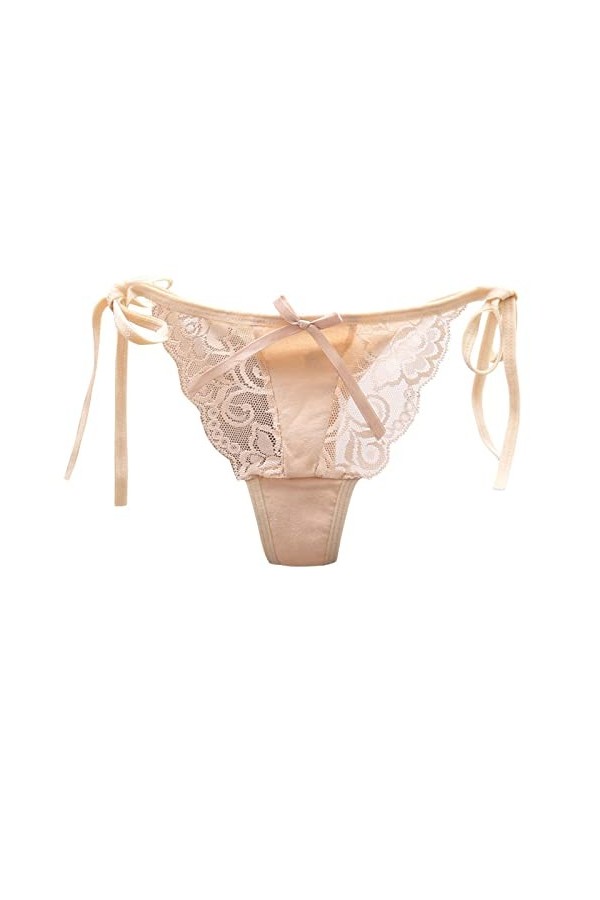 HELLORSOON Culotte Dentelle Femme,Sexy Érotique Maille Transparente en Soie String en Dentelle Culotte Coton