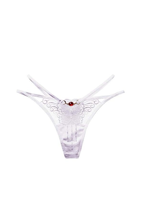 HELLORSOON String Ficelle Femme Sexy Dentelle Florale Confortable String Ficelle Coupe Française Séduction Résille Volants Py