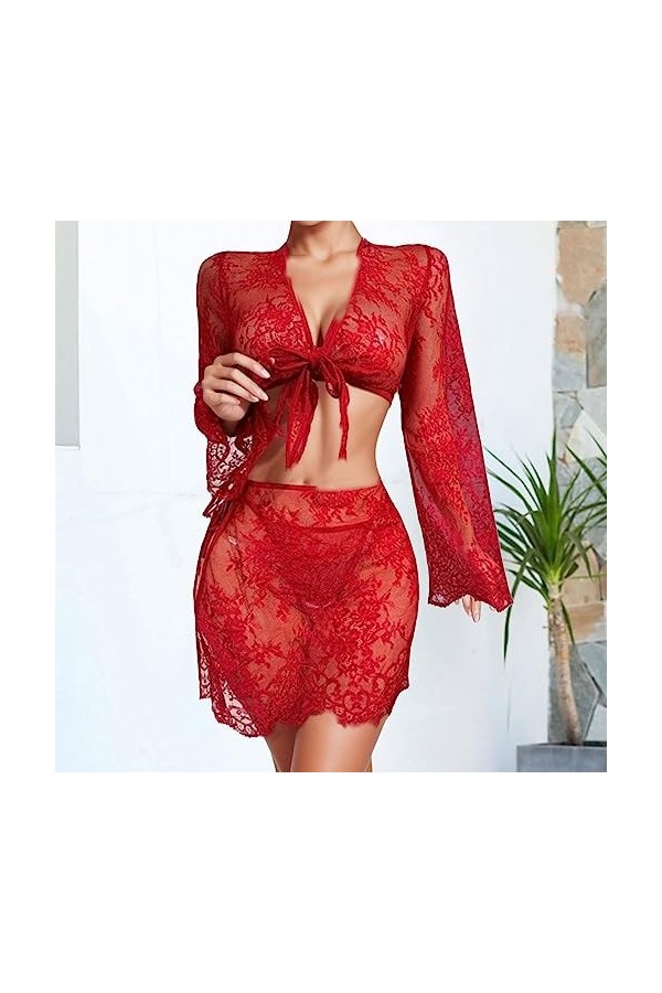 Lingerie Femme Sexy Ensemble Homme Sexy Hot y20.k sous-vêtements Amusants pour Femmes Motif en Dentelle Voir à Travers Le sou