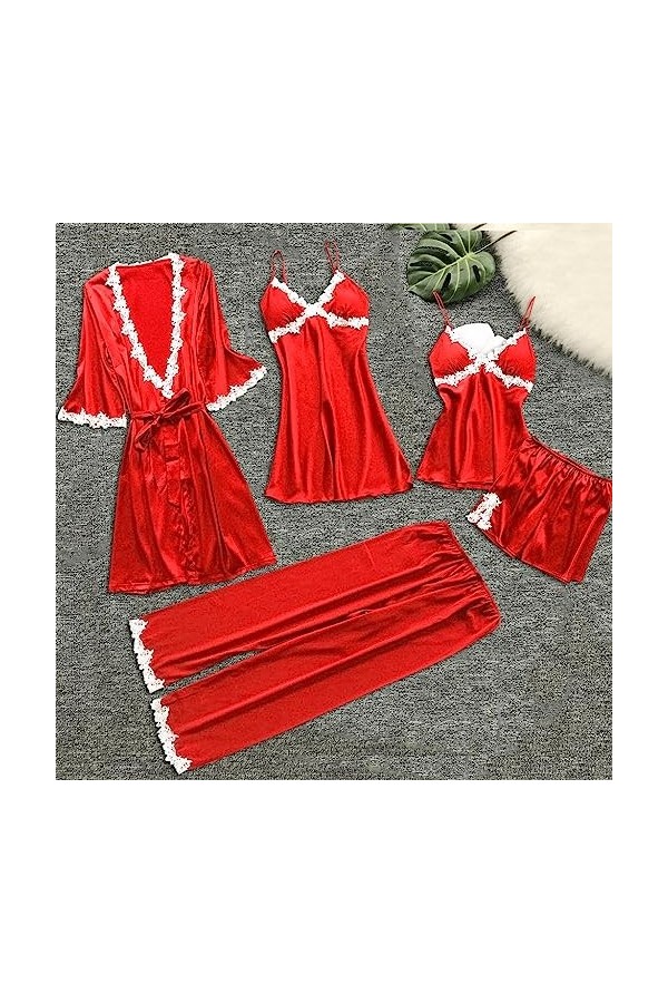 Vêtements de nuit pour femme lingerie sexy sous-vêtements lingerie femme 5 pièces sexy dentelle robe vêtements de nuit linger