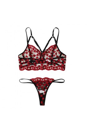 Lingerie Sexy Ensemble Femme Dentelle Ensemble Soutien Gorge et String 2 Pièce sous-Vetements Erotique Vêtements De Nuit Sexy