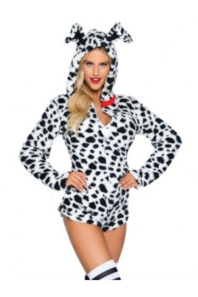 Leg Avenue Darling Dalmatian Adult Sized Costumes, White, Black, S Femme