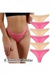String Femme Couleur Unie Tanga Taille Haute Culottes en Pur Coton et Soie Shorts Coupe Confortable Coquine Hot de Absorbante