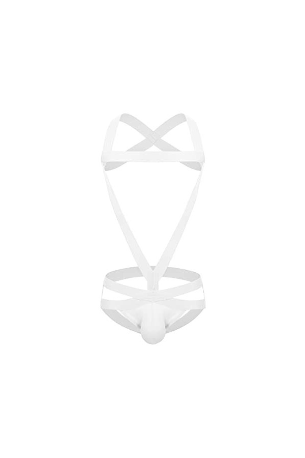 Fesse Sexy pour Hommes exposant Double String Coton Bondage String sous-vêtements serrés Ensemble Lingerie