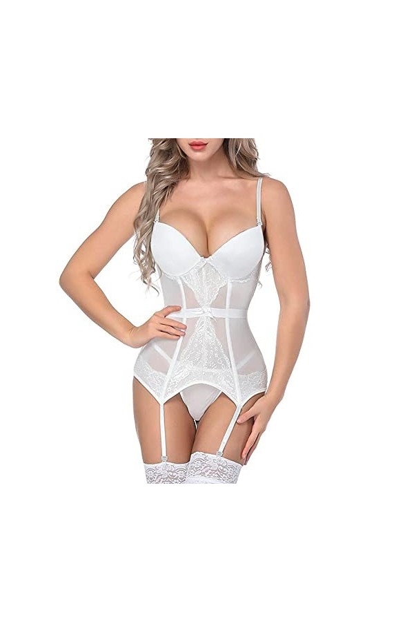 Ensemble Lingerie Sexy Cuir Verni Femme Lingerie Dentelle Ensemble de Lingerie Nuisette pour Femme Combinaison Femme Sexy Val