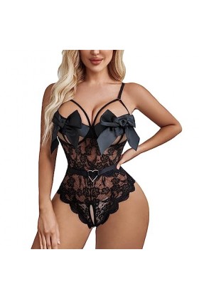 Lingerie sexy pour femme - Soutien-gorge - Grande taille - Lingerie amusante en dentelle - Dos nu - Coupe moulante - Sans dét