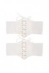 2 Pièces Sous le Buste Corset en Cuir Synthétique Corset Ceinture avec Motif imprimé Papillons pour Cosplay Scène Spectacle H
