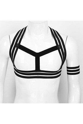 Zaldita Harnais de Poitrine Homme Sexy Redresse Dos Ceinture Élastique Maillot de Corps Lingerie Ouvert Jeux Adulte Plaisir J