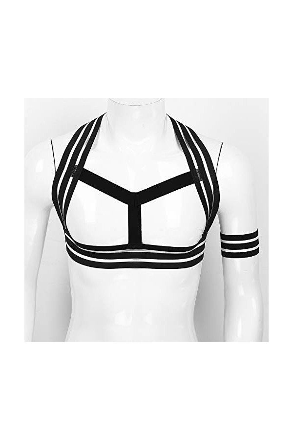 Zaldita Harnais de Poitrine Homme Sexy Redresse Dos Ceinture Élastique Maillot de Corps Lingerie Ouvert Jeux Adulte Plaisir J