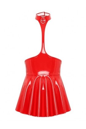 Yeahdor Body Sexy Femme Mini Robe Cuir Robe Moulante Courte Lingerie Latex Coquine Tenue Sexy Femme S-4XL Rouge A XL