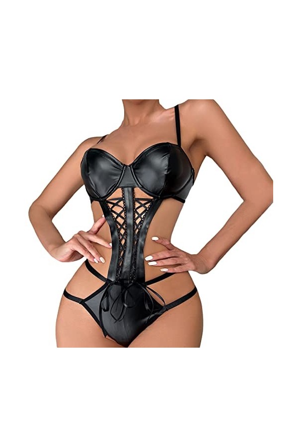 Robe Sexy Femme Coquine Hot Body Ensemble Lingeries Transparent Sexy Grande Hot Nuisette Ouvert Érotique Cuir Vetements Linge
