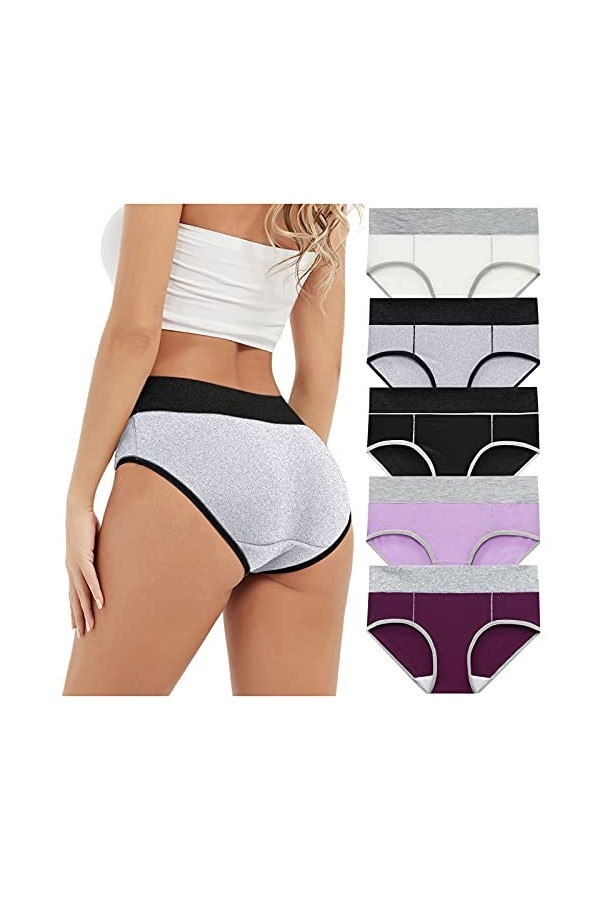 Générique Culotte sans Couture Femme Haute Tangas Culottes sans Couture Soie Panty Menstruelles Tangas Washable Stretch Short