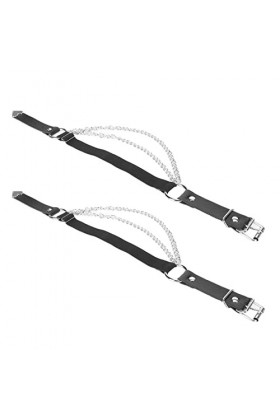 Porte-jarretelles de Cuisse, 17,9 Pouces de Long en Simili Cuir 2 Pièces Ornement de Coeur Jarretière de Jambe de Femme Régla