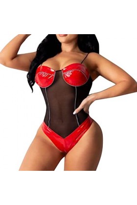 Ensemble de lingerie pour homme - Body en peluche - Lingerie sexy - Encolure dégagée - Laçage - Avec string - Sextoy Lingerie