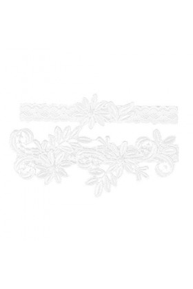 BESTOYARD Lot e 2&nbsp;jarretières, style vintage, en dentelle, élastiques, douces, élégantes, pour mariée, demoiselle dhonneur, 