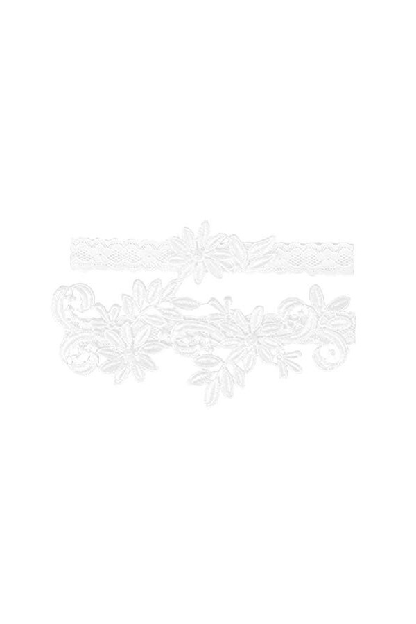 BESTOYARD Lot e 2&nbsp;jarretières, style vintage, en dentelle, élastiques, douces, élégantes, pour mariée, demoiselle dhonneur, 