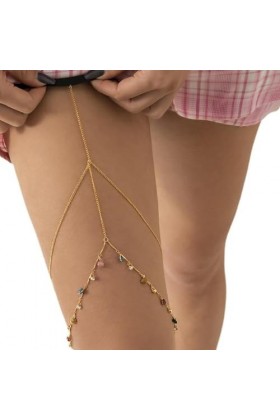 Gissroys Mignon Fruit Gland Cuisse Chaîne Jambe Corps Chaîne Harnais Gothique Jambe Jarretière Mode Beach Club Party Corps Fo