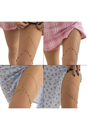 Gissroys Mignon Fruit Gland Cuisse Chaîne Jambe Corps Chaîne Harnais Gothique Jambe Jarretière Mode Beach Club Party Corps Fo