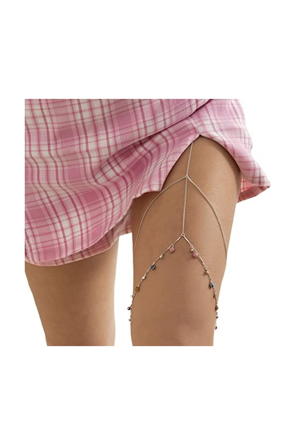 Gissroys Mignon Fruit Gland Cuisse Chaîne Jambe Corps Chaîne Harnais Gothique Jambe Jarretière Mode Beach Club Party Corps Fo