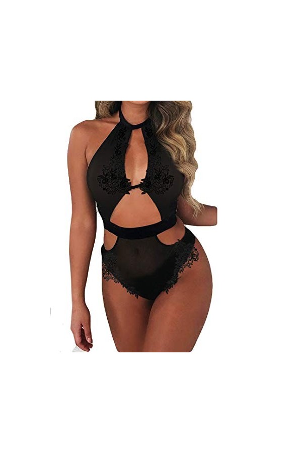 Bodys Sexy Femmes sous-vêtements Babydolls Maille Ouverte Lingerie et Vêtements Sexy Lingerie Sexy pour Femme Lingerie Culott