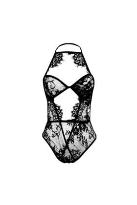 UOWEG sous-vêtements féminins Sexy Dentelle Lingerie Deep V Teddy Body sous-vêtements pour Moi Lingerie Black, S 