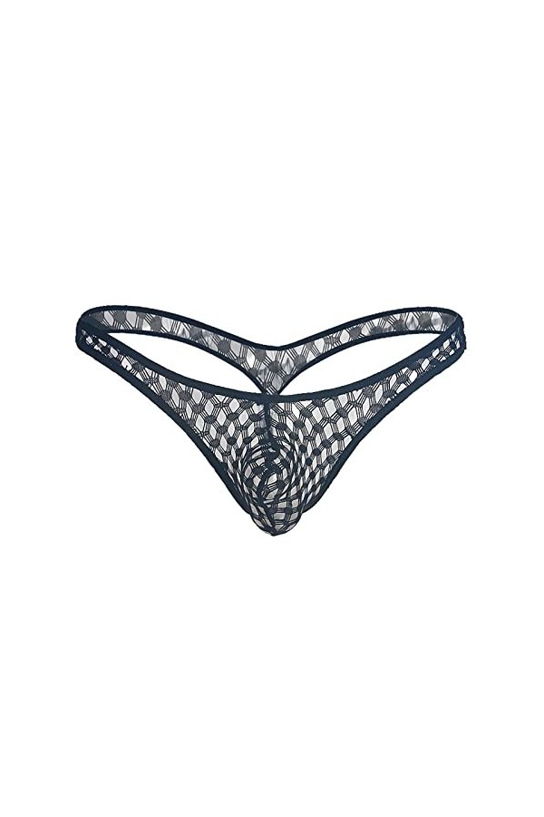 BOTCAM Culotte pour homme Taille 5 Tanga pour homme Dentelle Maille transparente Respirant Sexy Mode Drôle Tenues, Noir , M