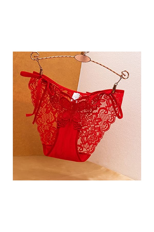 HELLORSOON String pour Femme,Sexy Transparent Ouvertures érotiques sans Couture Culotte en Dentelle Culotte Dentelle