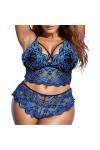 Zannycn Ensemble de lingerie sexy pour femme - Ensemble de lingerie érotique en dentelle - Ensemble licol - Lingerie flirty -