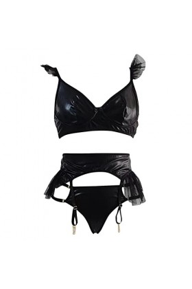 Nuisette Coton Nuit Dessous New Luxury Sexs Noir Couleur Femmes Sexy Jarretière Lingerie Sexe Soutien-Gorge Et Culotte Ensemb