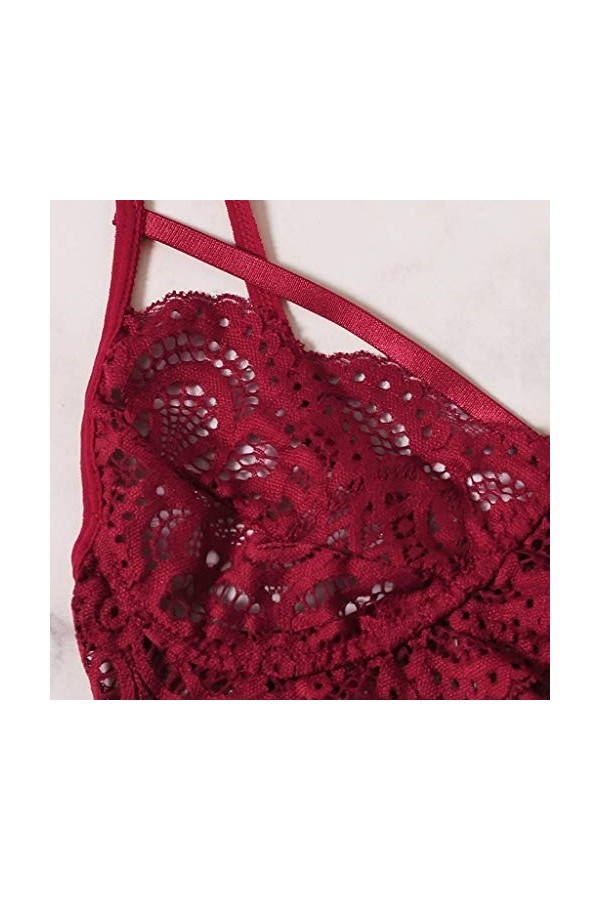 Femme sous-Vetements Sexy Ensemble Soutien Gorge et String 2 Pièce Lingerie Sexy Ensemble Erotique Vêtements De Nuit Dentelle