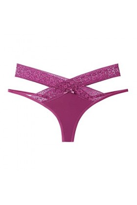 Dorjuli Culotte sexy en dentelle pour femme - Culotte de nuit - Lingerie transparente - String - Sous-vêtements sexy, lilas, 