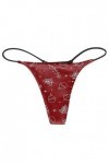 Dorjuli Culotte en dentelle pour femme - Mini string sexy - Taille basse - String - En coton - Sous-vêtements sexy, Bordeaux,