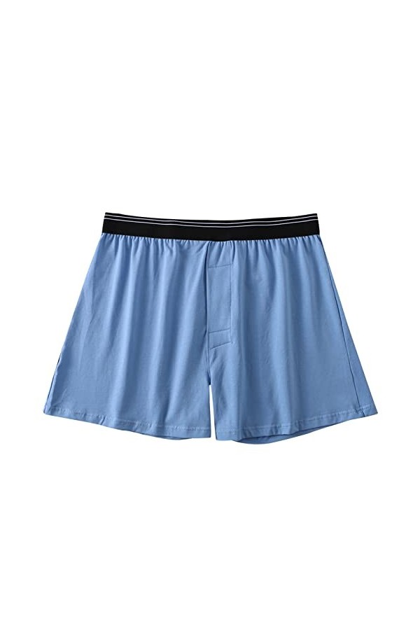 Boxer pour homme - En coton - Motif tête arrowhead - Grande taille - Pour la maison, bleu, L