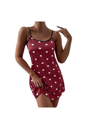 Briskorry Sous-vêtements sexy pour femme - Robe de nuit Stain Lady - Confortable - Dos nu - Grande taille