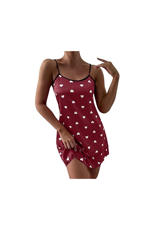 Briskorry Sous-vêtements sexy pour femme - Robe de nuit Stain Lady - Confortable - Dos nu - Grande taille