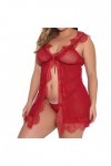liaddkv Ensemble de lingerie pour femme, rouge, M