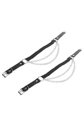 Jarretelles de Jambe pour Femmes, 2 Pièces, Chaîne Métallique Superposée en Faux Cuir, Largement Utilisée, Ceinture de Jarret