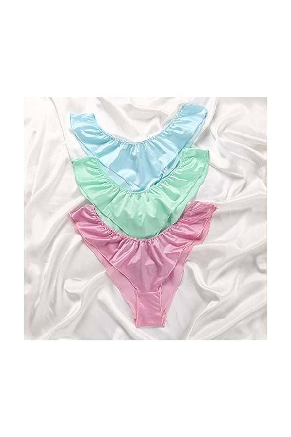 PANPANY Culottes pour Femme Confortables Sexy Tanga Dentelle Multipack Culotte String sans Couture Soutien-Gorge sous Vetemen