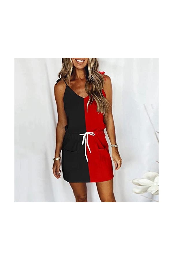 Robe Portefeuille Midi Décontractée Strap Open Back Sexy Print DressImitation Cotton Pull Framework il y a Une Corde Autour d