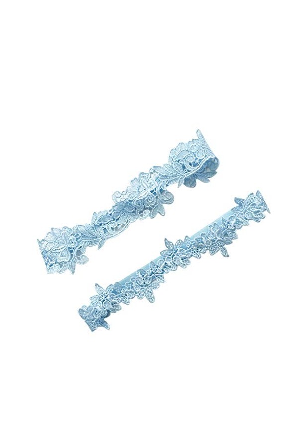Lidahaotin 2pcs Femmes Filles Dentelle Jarretière Set fête de Mariage Jarretelle Fleur Floral Design Jeune mariée Bracelet Le