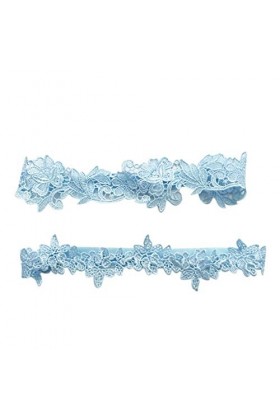 Lidahaotin 2pcs Femmes Filles Dentelle Jarretière Set fête de Mariage Jarretelle Fleur Floral Design Jeune mariée Bracelet Le