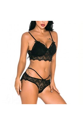 Lingerie Femmes Ensemble de Lingerie Sexy en Dentelle pour Dames et String Ensemble de sous-vêtements Ensemble de Lingerie po